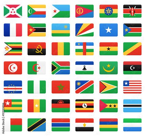 African Countries Flags Vector Icons Set Stock Vector Adobe Stock