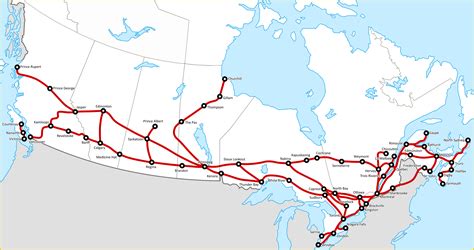 The Approximate Extent Of Via Rail Canadas Original Network In 1979