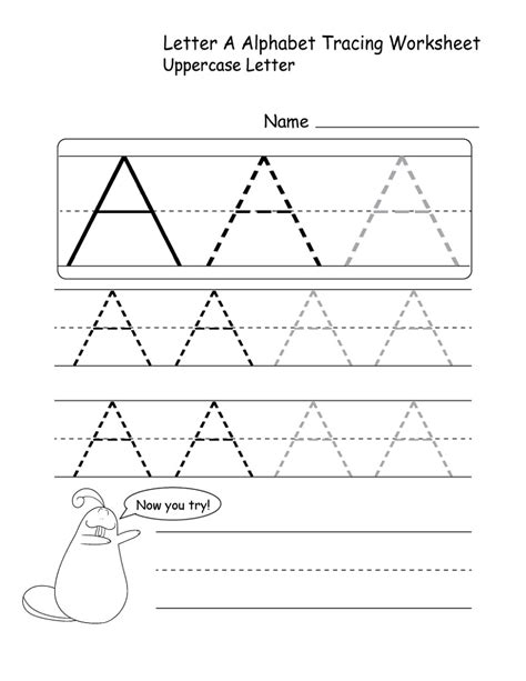 Letter A Tracing Worksheet Preschool