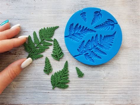 Fern Leaves Silicone Mold Texture Flexible Mold For Polymer Etsy
