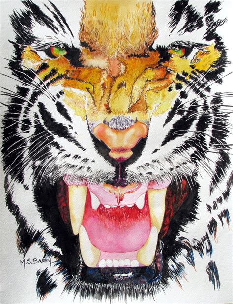 Ferocious Tiger Watercolor Print Of An Original Painting Etsy