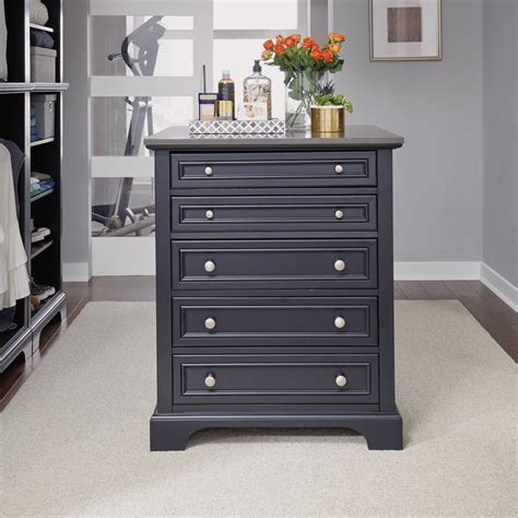 When i moved into my ikea expedit drawer inserts in high gloss white (2). Home Styles Bedford 5-Drawer Black Closet Island-5531-91 ...