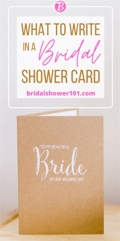 What To Write In A Bridal Shower Card Bridal Shower 101
