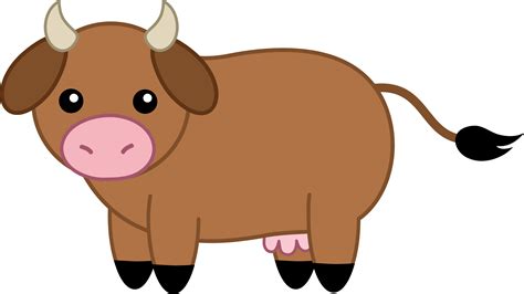 Cute Brown Cow Free Clip Art