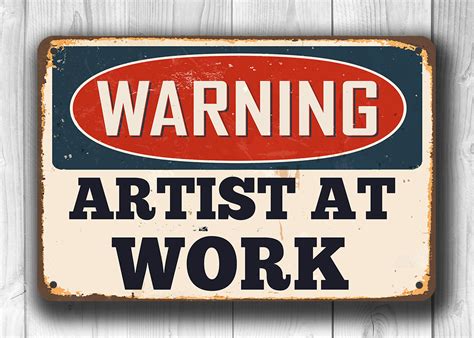 Artist At Work Sign Vintage Style Artist Sign Classic Metal Signs