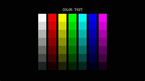 Columns Color Test Screen For Testing People Hd 1080 Inside Youtube