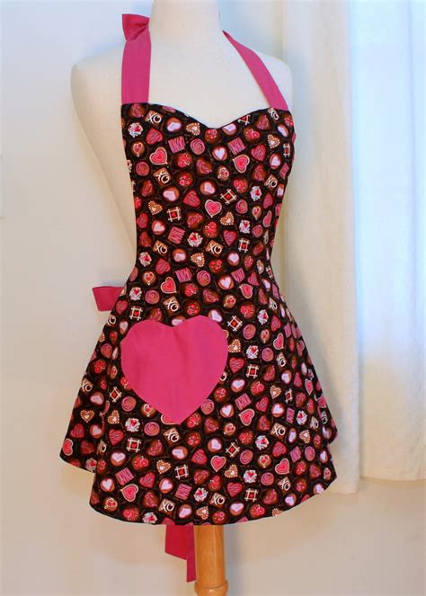 Womens Apron In Chocolate Candies Print By Bluestarvermont On Etsy