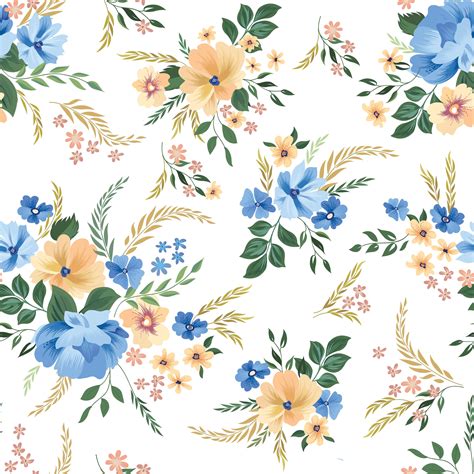 Floral Seamless Pattern Flower Background Vector Art At Vecteezy