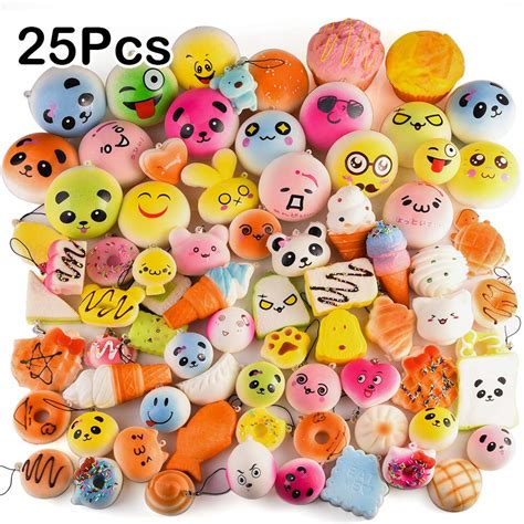 Kuuqa 25 Pcs Random Slow Rising Squishies Jumbo Medium Mini Kawaii