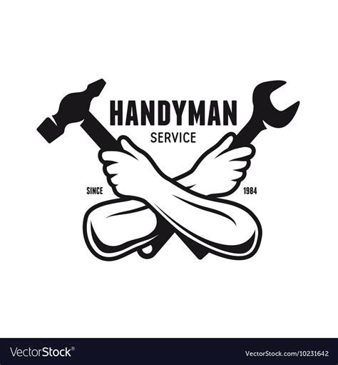 Handyman Service Emblem Tools Silhouettes Carpentry Related Vector