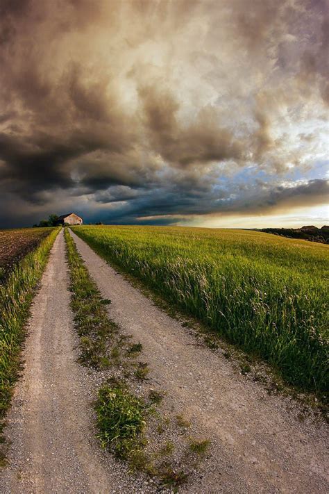 🇩🇪 Country Road Under A Stormy Sky By Nicolai Bönig 500px 🌾💨cr In