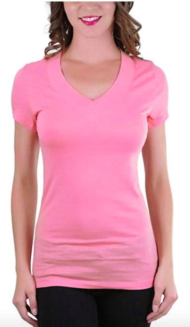 Sexy Plus Size Low Cut Cleavage Wide Band V Neck T Shirt Tee Top 1x2x3x