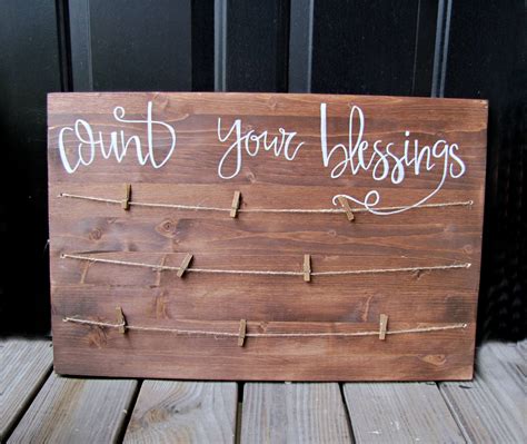 Count Your Blessings Sign Wood Sign T Etsy Wood Wedding Signs