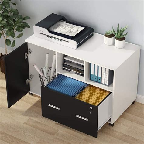 Tribesigns File Cabinet Modern Mobile Filing Cabinet With Lock And