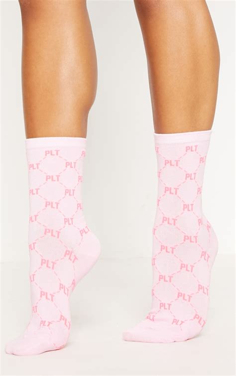 Pink Plt Slogan Socks Accessories Prettylittlething