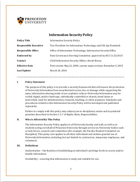 Security Policy 16 Examples Format Pdf Examples