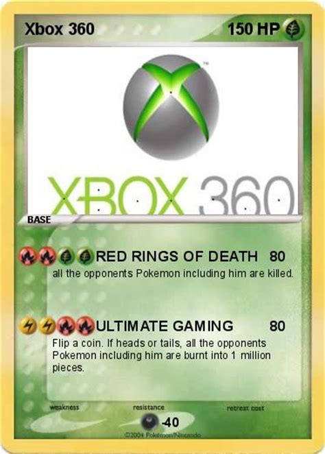 Pokémon Xbox 360 4 4 Red Rings Of Death My Pokemon Card
