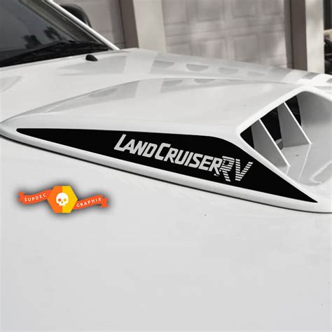 Toyota Landcruiser Bonnet Scoop Decals With Landcruiser Rv Word Vinyl