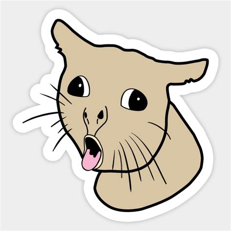 Coughing Cat Meme Coughing Cat Sticker Teepublic