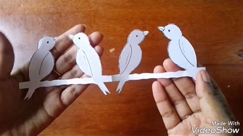Kirigami Paper Bird Making Tutorial Easy Paper Craft Idea For Kids