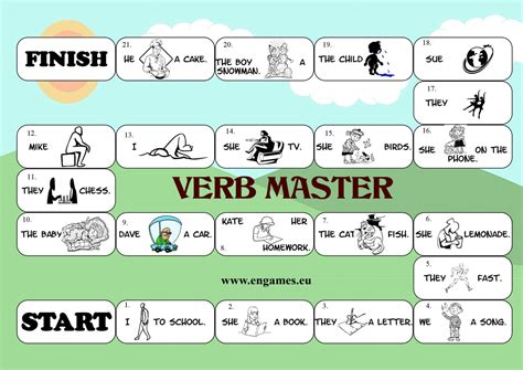 Verb Master Board Game Games To Learn English