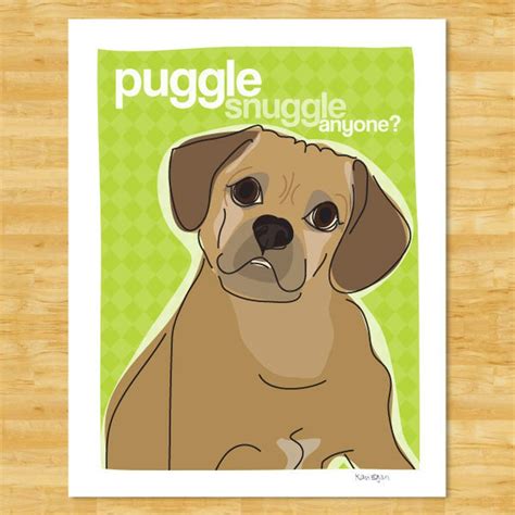 Puggle Dog Art Print Puggle Snuggle Anyone Funny Dog Art Etsy