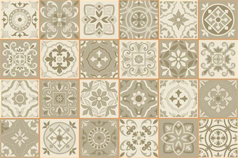 Moroccan Tiles 5 Shades Seamless Moroccan Tiles Pattern Wallpaper