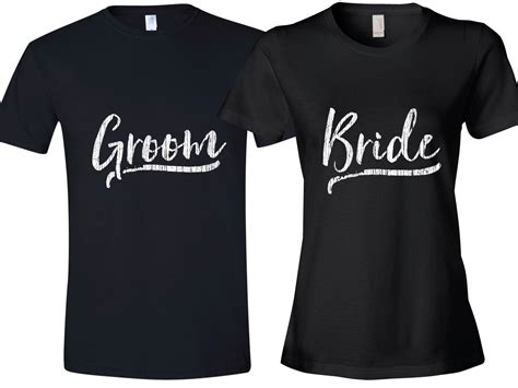 Couples T-Shirts, Bride Groom Shirts Mens Womens Husband Wife Wedding ...
