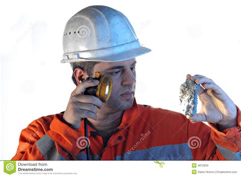 Mine Worker With Rock Stock Photo Image Of Occupation 4872294