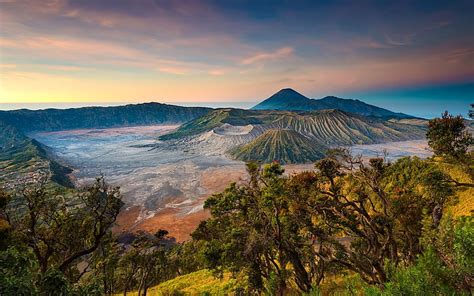 Free Download Hd Wallpaper Landscape Mountains Volcano Indonesia