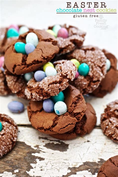 Choose from multiple gluten free bundt cakes on this website, dust with confectioners' sugar, and fill of course, you can serve it as dessert too. Chocolate Nest Easter Crinkle Cookies - Gluten Free ...