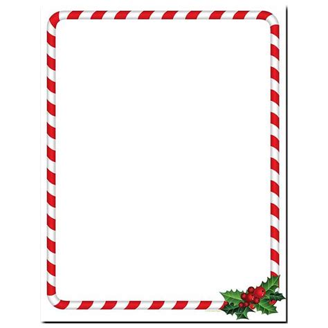 Candy Cane Border And Holly Christmas Holiday Paper Your Paper Stop
