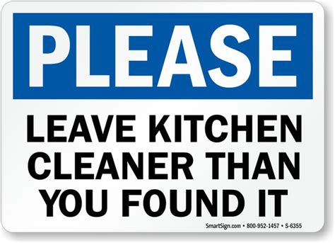 Keep Kitchen Clean Signs Kitchen Courtesy Signs Kitchen Cleaner