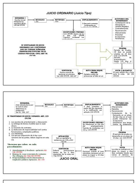 Esquemas De Juicios Civiles 2 Pagos Evidencia Ley