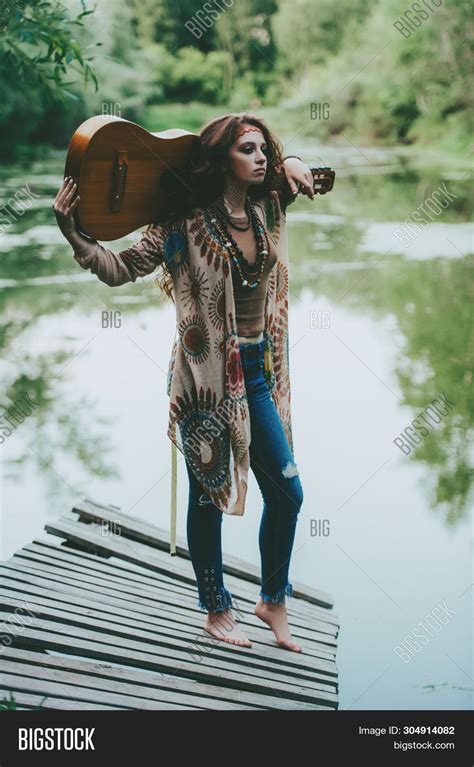 Beautiful Hippie Girl Image And Photo Free Trial Bigstock