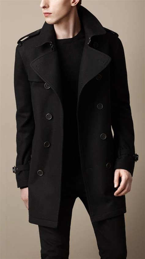 Burberry Mid Length Wool Cashmere Trench Coat On Trench