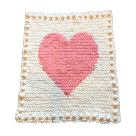 Chunky Intarsia Heart Baby Blanket Free Crochet Pattern
