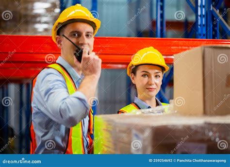 manager and supervisor taking inventory in warehouse female foreperson making plans with