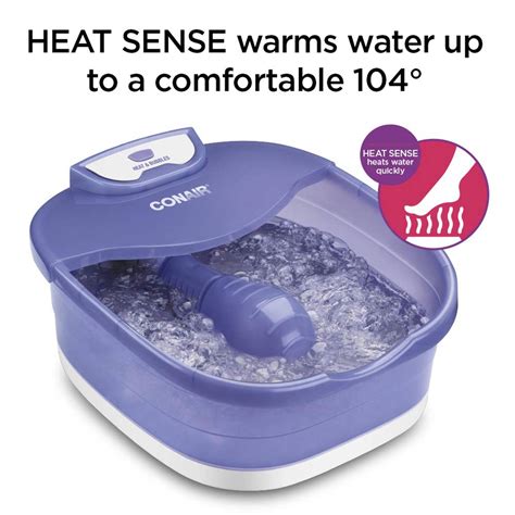 conair heat sense foot and pedicure spa with heated bubble massage massagers beauty and health