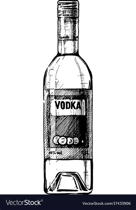 Bottle Of Vodka Royalty Free Vector Image Vectorstock