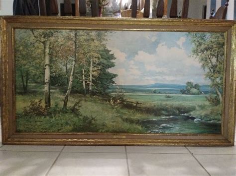 Vintage Art Robert Wood Pine And Birch Framed Reproduction Print