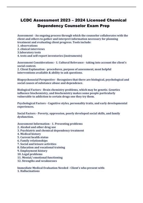 LCDC Assessment 2023 – 2024 Licensed Chemical Dependency Counselor Exam