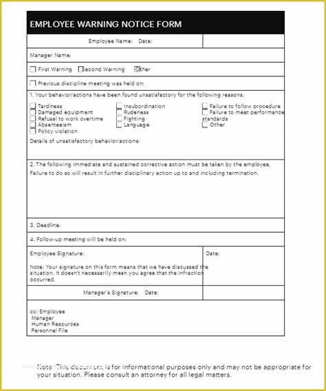 Employee Write Up Form Templates Word Excel Samples Vrogue