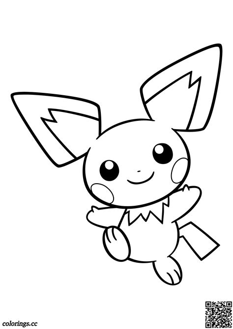 Pichu Coloring Pages Happy Pikachu Jumping Around Color Printable Print