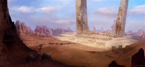 Jrpg The Desert Ruins By Charlottabavholm Scifi City Fantasy City