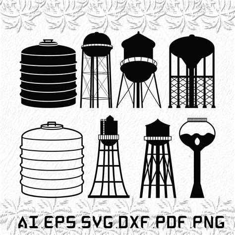 Water Tower Svg Water Svg Tower Svg Farm Town Svg Ai Etsy