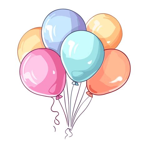 Cute Balloons Pastel Colors Illustration 26721319 Png