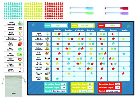 Buy Reward Chart Behavior Chart For Kids Magnetic Star Chart For