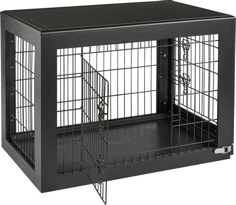 Frisco Double Door Furniture Style Dog Crate Black Med 30 In L X 19