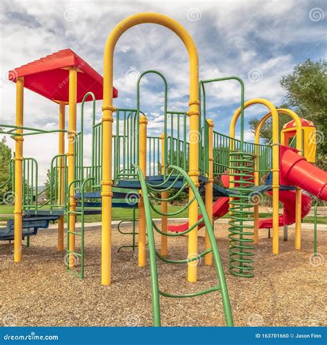 Square Colorful Playground Equipment With Tube Slide Bridge Climbing